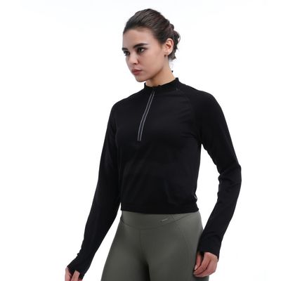 Quarter Performance Long Sleeve Umidity Wicking Foli di pollice Riflettente